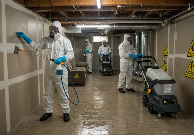 Basement Moisture Removal and Structural Drying process in Churchill, OH